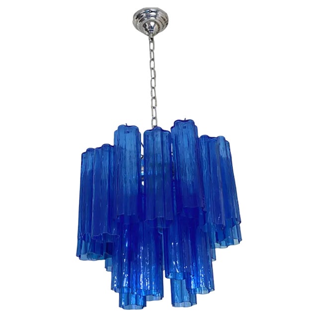 Blue Tronchi Murano Glass Sputnik Chandelier by Simoeng For Sale