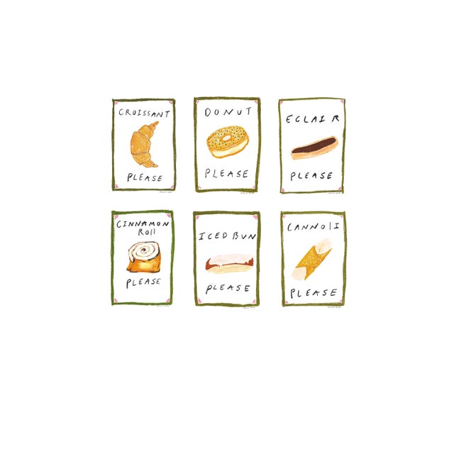 Pastry Please - Set of 6 A4 Prints by Tatiana Alida For Sale