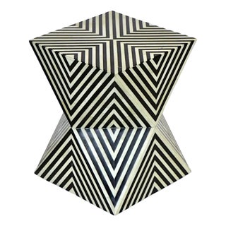 Infinity Charm Bone Inlay Side Table For Sale