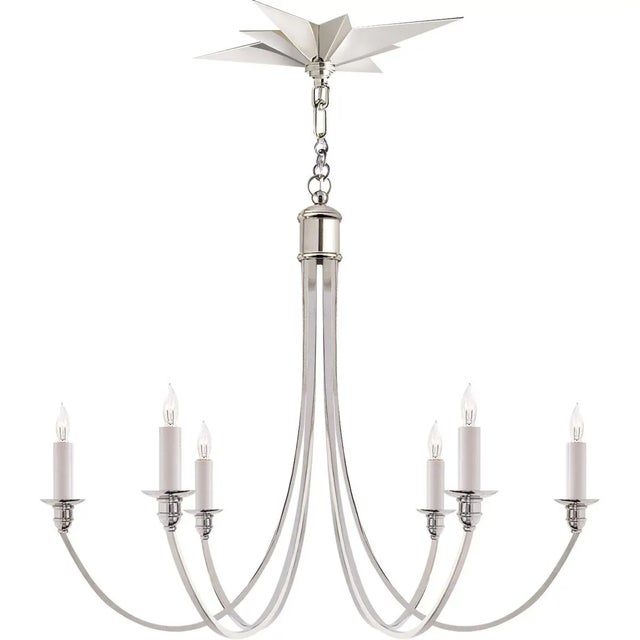 Traditional Eric Cohler for Visual Comfort Signature Venetian Medium Chandelier in Polished Nickel For Sale - Image 3 of 4