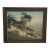 Vintage Framed Tinted Coastal Landscape Photograph of Cypress Trees on Rocky Shoreline. For Sale