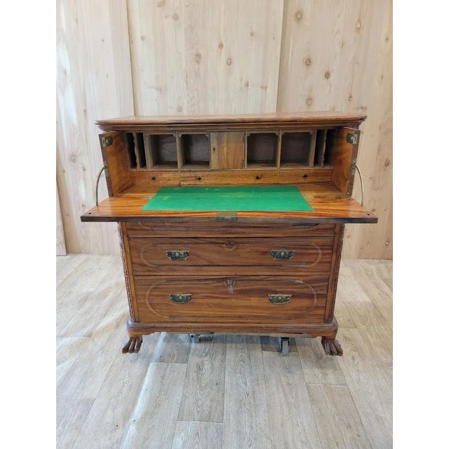 Antique English Regency Camphorwood Campaign Secretaire Chest For Sale - Image 4 of 11