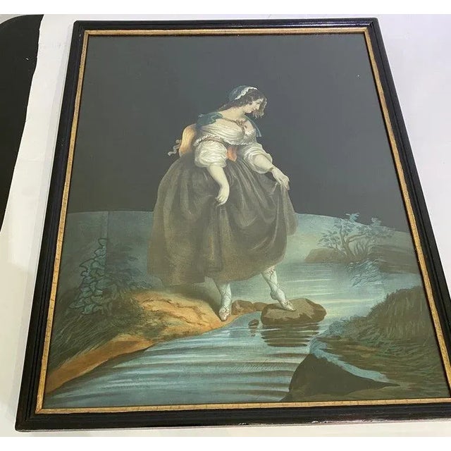 Blue 1890s English Lithograph "Imprudence" With Hand Colored Surround For Sale - Image 8 of 13