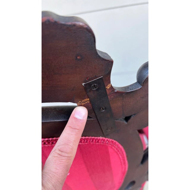 Antique Walnut Victorian Carved Bergere Arm Chair, Circa 1860’s For Sale - Image 11 of 12