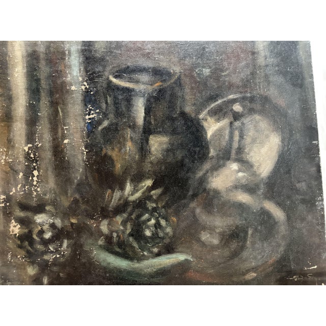 André Foy, Still Life with Vase, 1920s-1940s, Oil on Canvas For Sale - Image 3 of 5