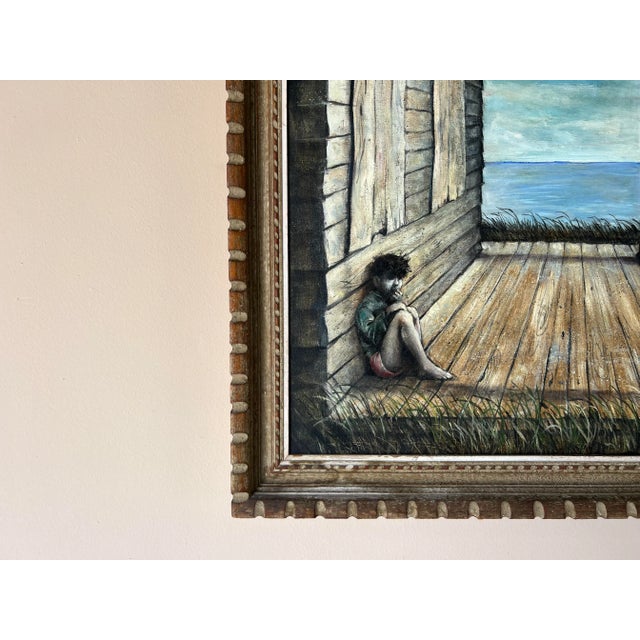 1970s 70's Vintage Impressionist Figurative Landscape Oil Painting, Signed For Sale - Image 5 of 12