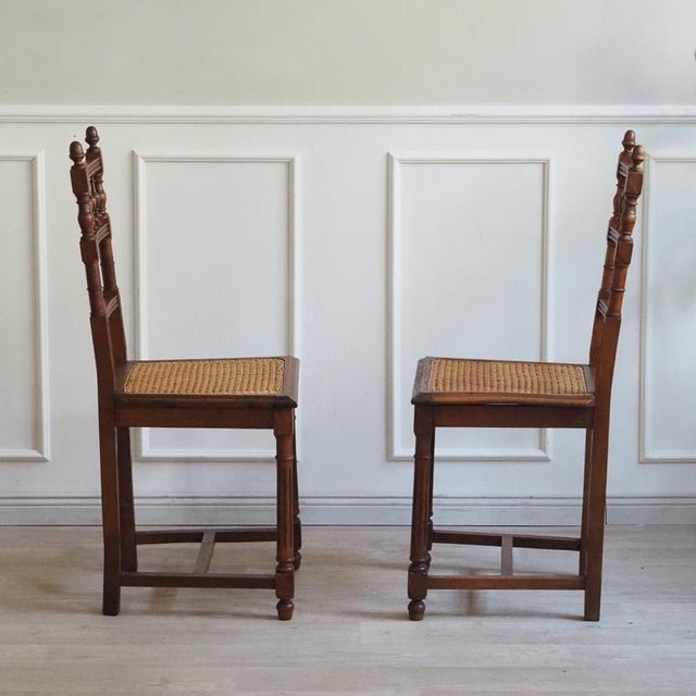 Antique French Gründerzeit Chairs with Viennese Caning, 1900s, Set of 2 For Sale - Image 6 of 13