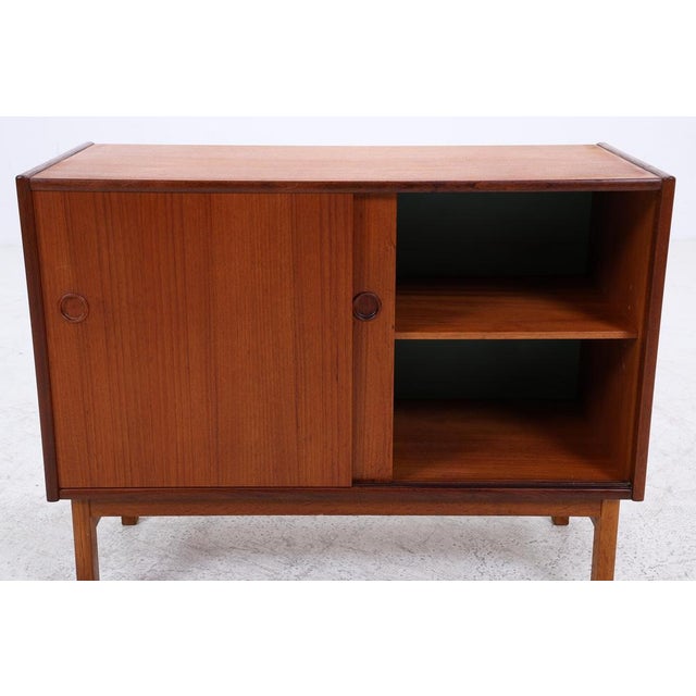 Mid-Century Modern Danish Modern Teak Chest of Drawers with Sliding Doors, 1960s For Sale - Image 10 of 15