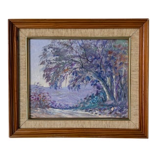 Vintage Diego Da Costa Gomez A. “Camino” Impressionist Landscape Oil Paint on Canvas For Sale