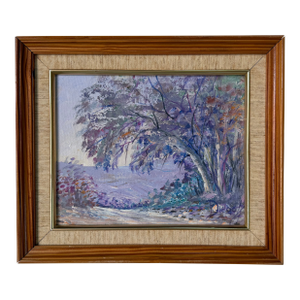 Vintage Diego Da Costa Gomez A. “Camino” Impressionist Landscape Oil Paint on Canvas
