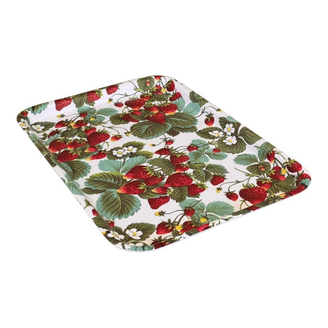 LastChance!Made in Italy Strawberry Motif Serving Tray For Sale