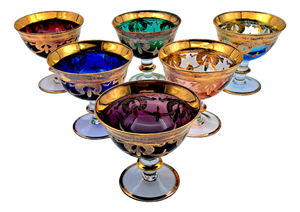 Colored Murano Glass Cups from Manifattura Di Murano, 1970s, Set of 6
