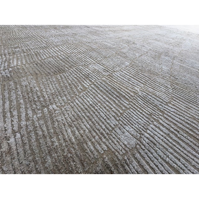 Rh Lasya Silk & Wool Rug – 12' × 15' Sand | Hand-Knotted Silk & Wool For Sale In Columbus - Image 6 of 18