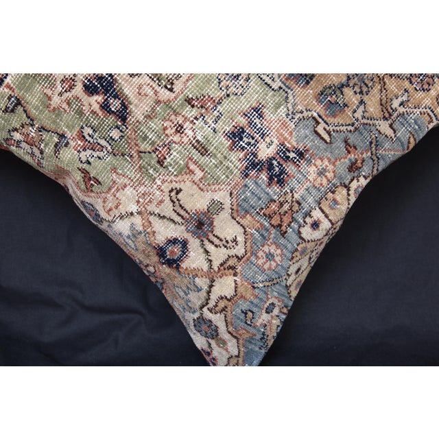 Sky Blue Handmade Multi Color Rug Pillow Cushion Cover -20'' X 20'' For Sale - Image 8 of 12