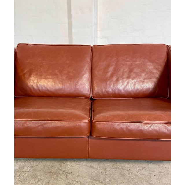 Mid-Century Danish Cognac Leather 2-Seater Sofa from Mogens Hansen For Sale - Image 4 of 18