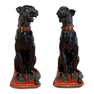 Pair of Ceramic Panther Statues