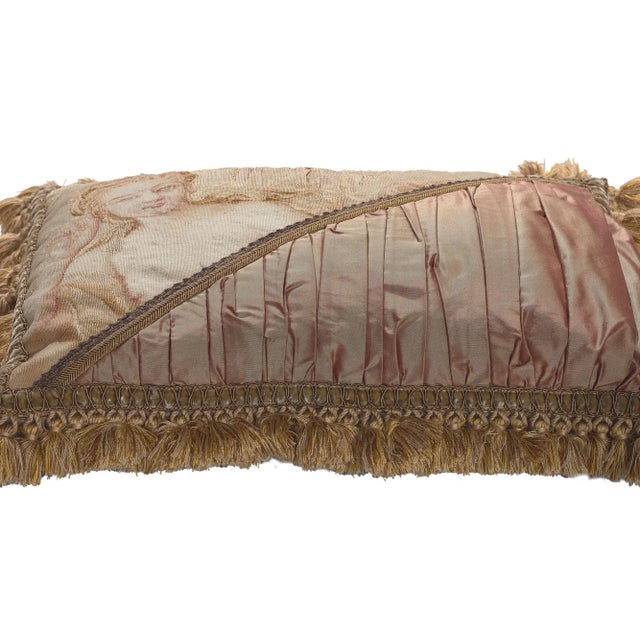 Renaissance Antique French Aubusson Pillow For Sale - Image 3 of 12