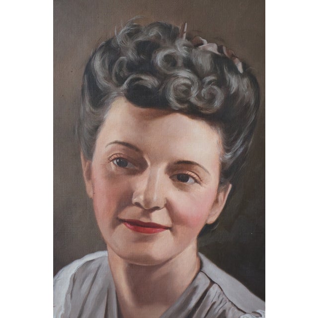 1950s 1952 Kenzo Nakamori Signed Oil Portrait of a Woman in Ornate Giltwood Frame For Sale - Image 5 of 18