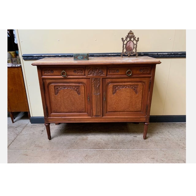 Antique Art Nouveau Walnut Sideboard, 1910 For Sale - Image 11 of 13