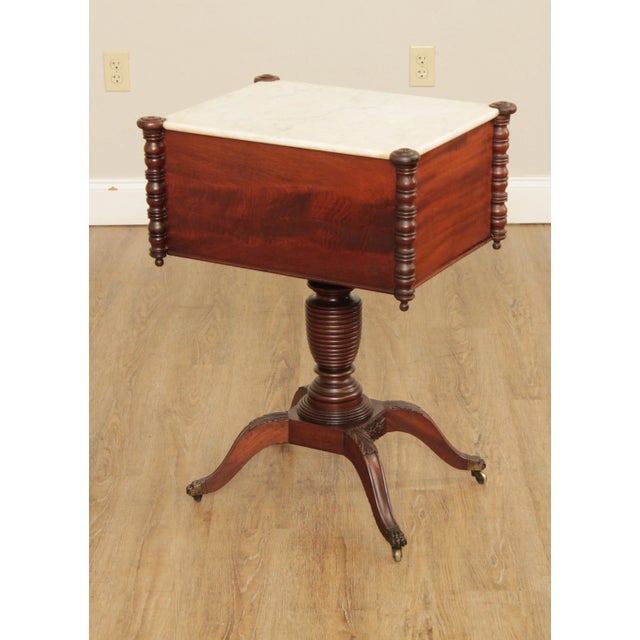 Antique American Federal Period Mahogany Philadelphia Marble Top Work Table For Sale - Image 12 of 13