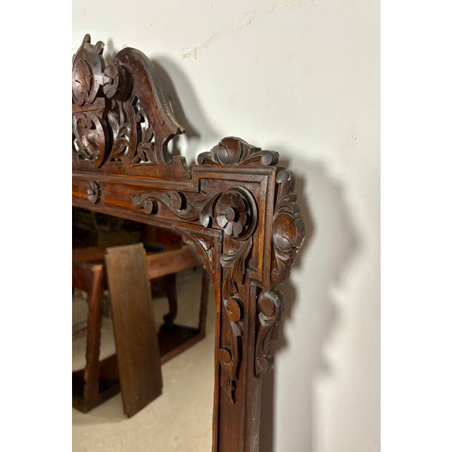 Large Renaissance Revival Hardwood Mirror, 1890 For Sale - Image 14 of 17