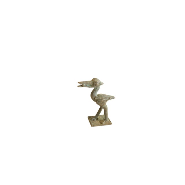 Old New House Vintage African Bronze Long Legged Bird Sculpture For Sale - Image 4 of 4