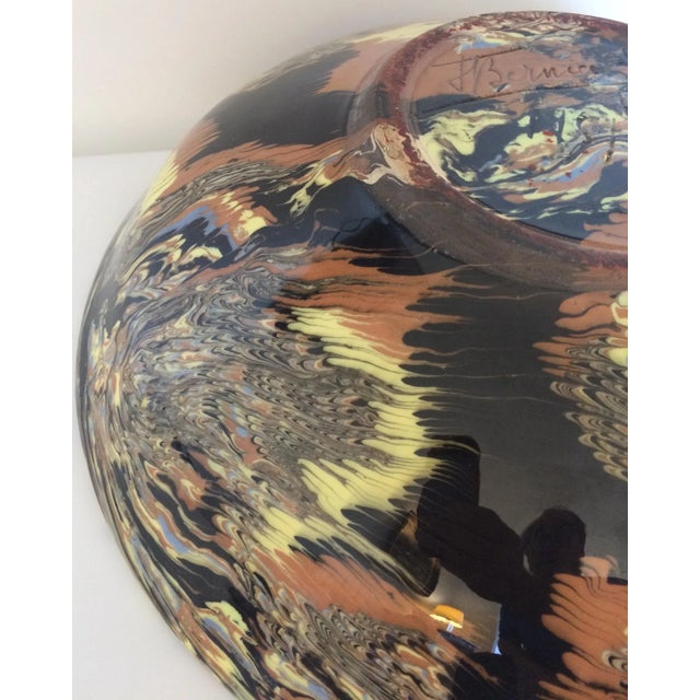 Mid 20th Century Large French Midcentury Ceramic Mixed Earths Bowl or Centerpiece, Signed For Sale - Image 5 of 8