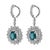 Beautiful natural oval emerald drop with natural mixed shape diamonds earrings. 4.52 carats total gemstone weight. 2 oval...