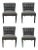 Modern Gray Tufted Linen Barrel Back Dining Chair Set of Four For Sale