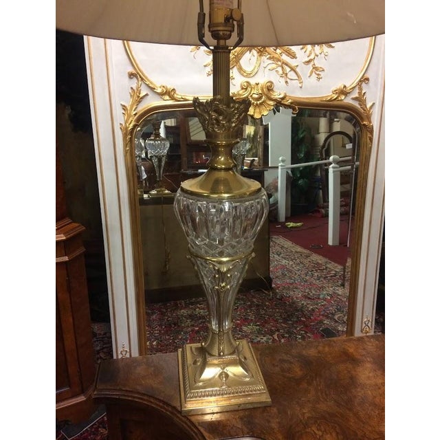 Neoclassical Vintage Table Lamps, Neoclassical Style Lamps, Brass and Crystal Lamps, the Pair For Sale - Image 3 of 10