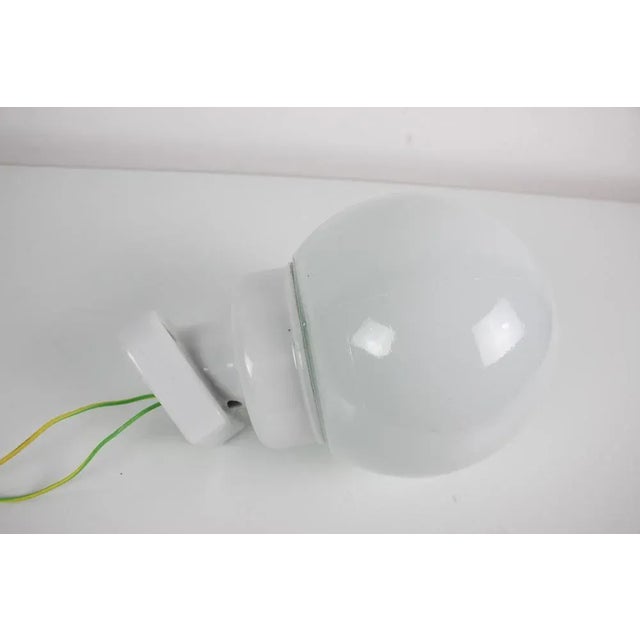 Glass Porcelain and Glass Wall Lamp, Czechoslovakia, 1960s For Sale - Image 7 of 12