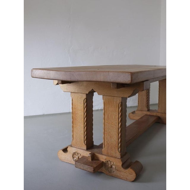 Gothic Revival Refectory Dining Table and Chairs, Set of 7 For Sale - Image 8 of 15