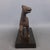 Spectacular contemporary art sculpture, statue depicting a horse, handcrafted in burnished cast iron on a wooden base....