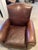 Chestnut Mitchell Gold Leather Chair and Ottoman For Sale - Image 8 of 12