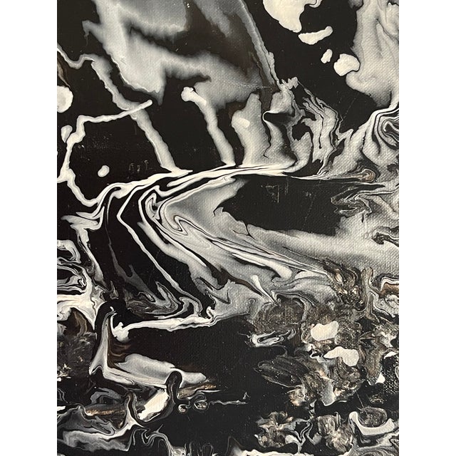 Abstract 1970s Abstract Modern Acrylic on Canvas Signed Painting For Sale - Image 3 of 5