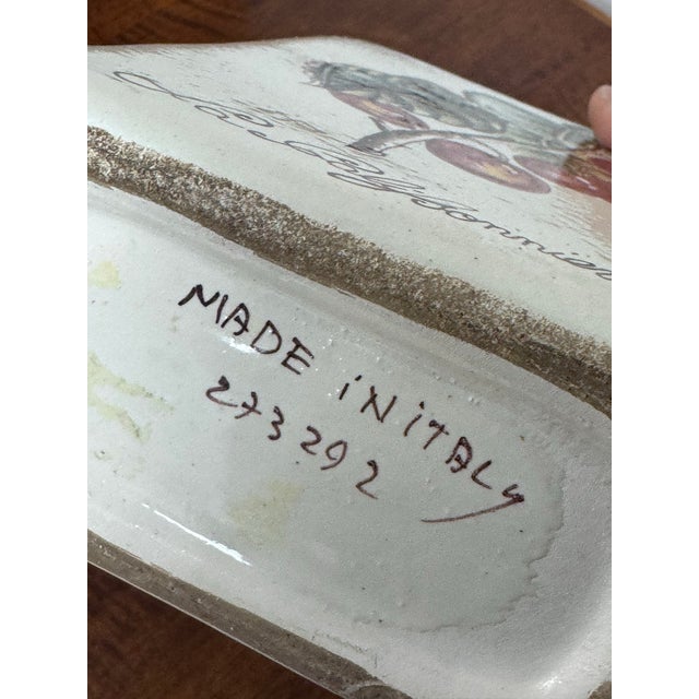 Ceramic Vintage Italian Majolica Ceramic Bottle For Sale - Image 7 of 12