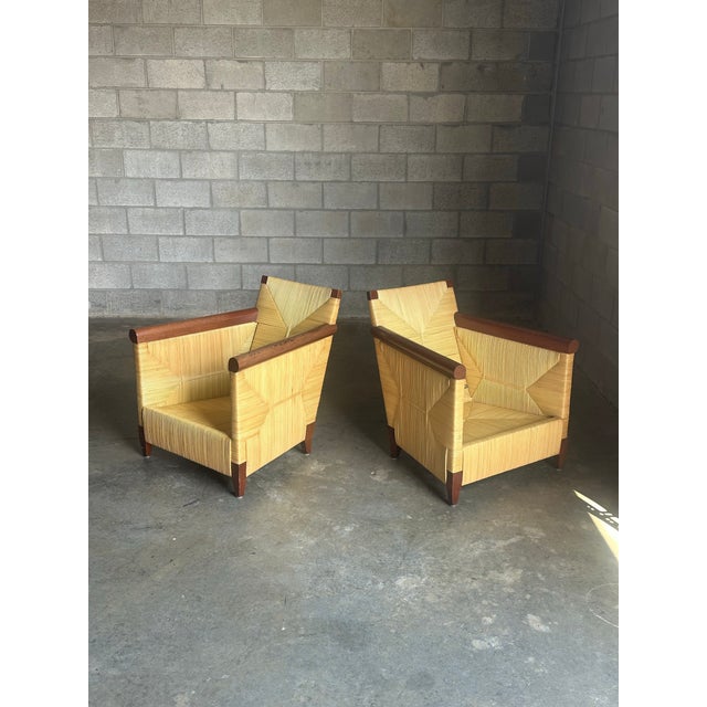 1990s John Hutton for Donghia Merbau Lounge Chairs- A Pair For Sale In Philadelphia - Image 6 of 12