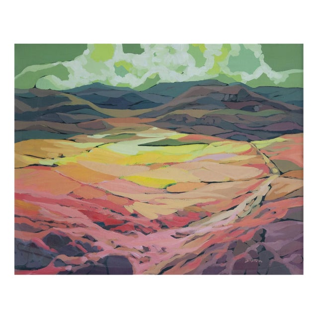 Escola d'Olot Artist, Cerca de Sarroca Landscape, 1970s, Oil on Canvas For Sale