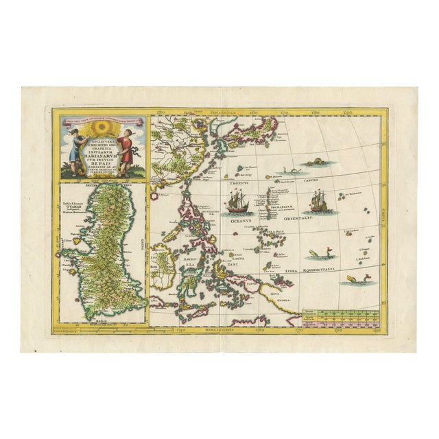Antique Asian Map with Guam Inset, 1700 For Sale