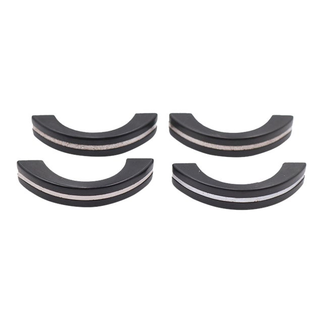 Set of Vintage 3 In. Black Plastic Art Deco Drawer Pulls For Sale