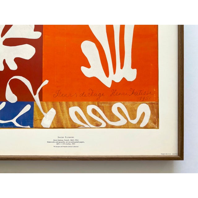 Henri Matisse Vintage 1989 Modernist Lithograph Print Framed Museum Poster " Snow Flowers " 1951 For Sale - Image 18 of 18