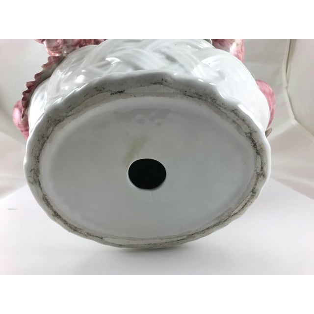 Ceramic Mid-Century Ceramic Woven Basket of Fruit Shades of Pink For Sale - Image 7 of 8