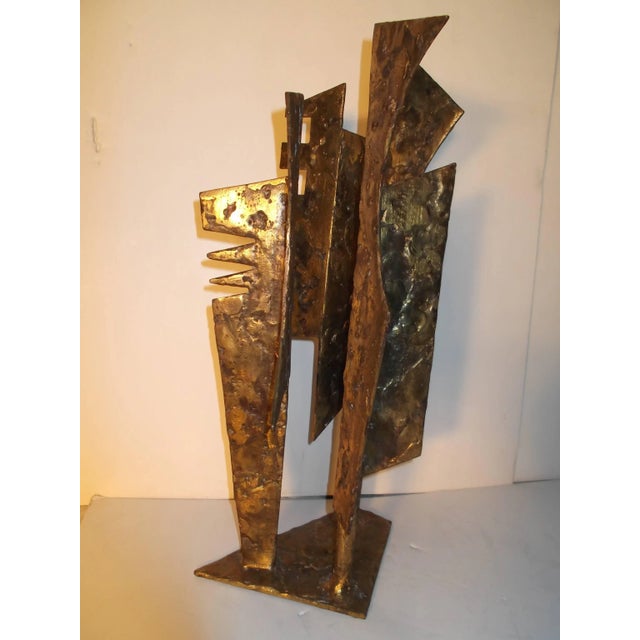 Late 20th Century "Sculpture 95" Abstract Modern Art Bronzed Welded Iron by J. McVicker For Sale - Image 5 of 10