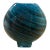 Italian Murano Style Teal Swirl Hand-Blown Art Glass Vase Medium Size For Sale