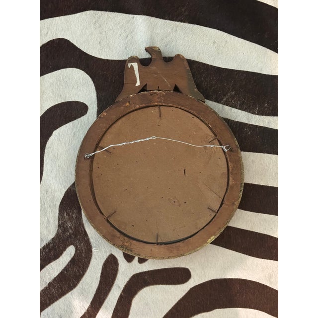 Small Scale Antique Federal Revival Giltwood Eagle Convex Bullseye Mirror For Sale - Image 15 of 17