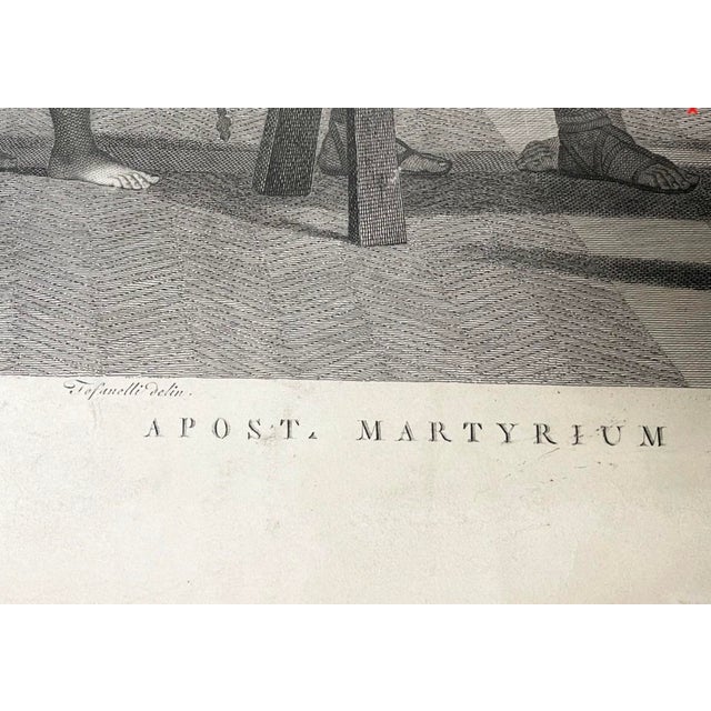 Black 1799 Italian Copperplate Engraving of the Martyrdom of Saint Andrew After Domenichino For Sale - Image 8 of 11