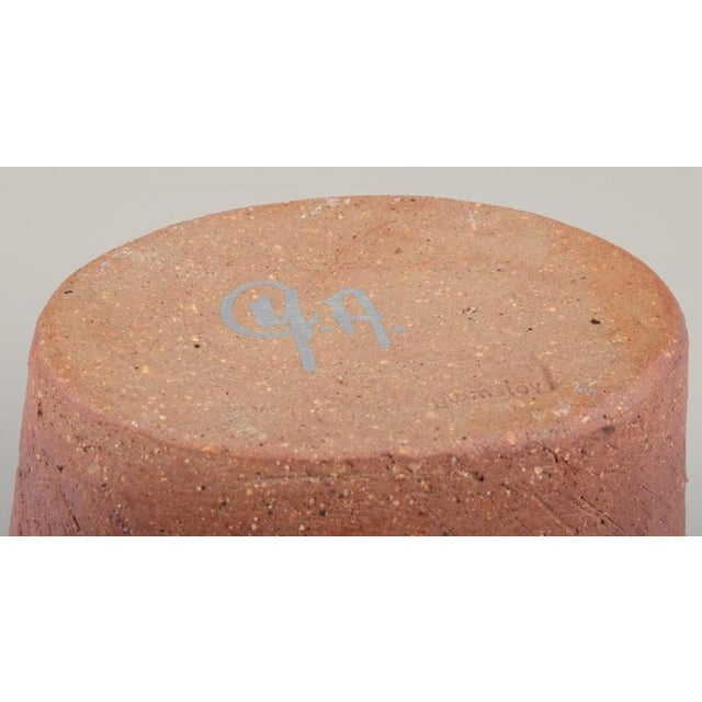 Blue Modernist Swedish Ceramic Vase by Curt Magnus Addin, 1970s For Sale - Image 8 of 9