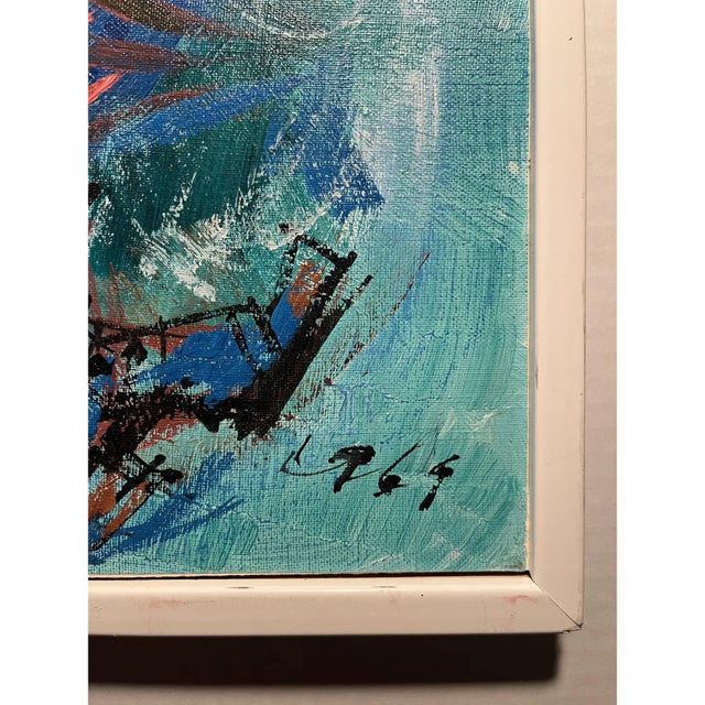 Contemporary 1969 Elena Castellanos (1929-2000) Oil on Board Clown Painting 28"x20" For Sale - Image 3 of 6