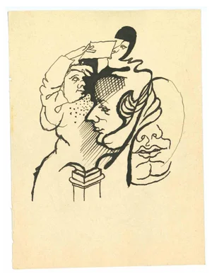 Mino Maccari, The Figures, Original Drawing, 1950s