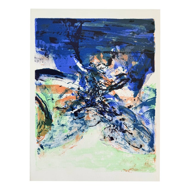 Zao Wou-Ki, Hommage à San Lazzaro, 1975, Lithograph For Sale